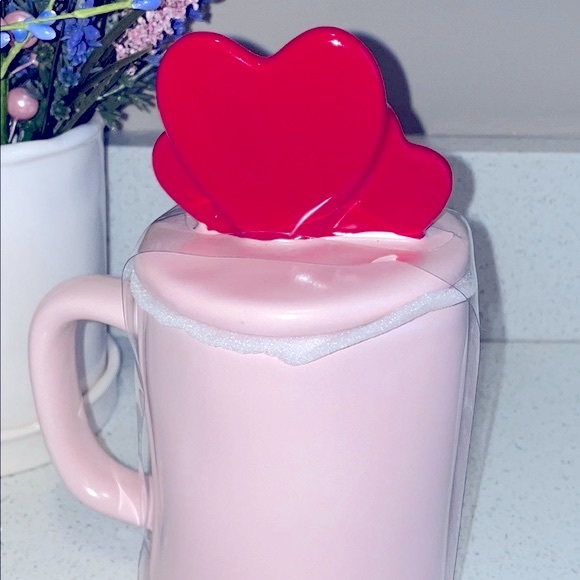 PF❗️RAE DUNN CANDY HEARTS VALENTINE FARMHOUSE COFFEE TEA MUG W TOPPER - Picture 3 of 7